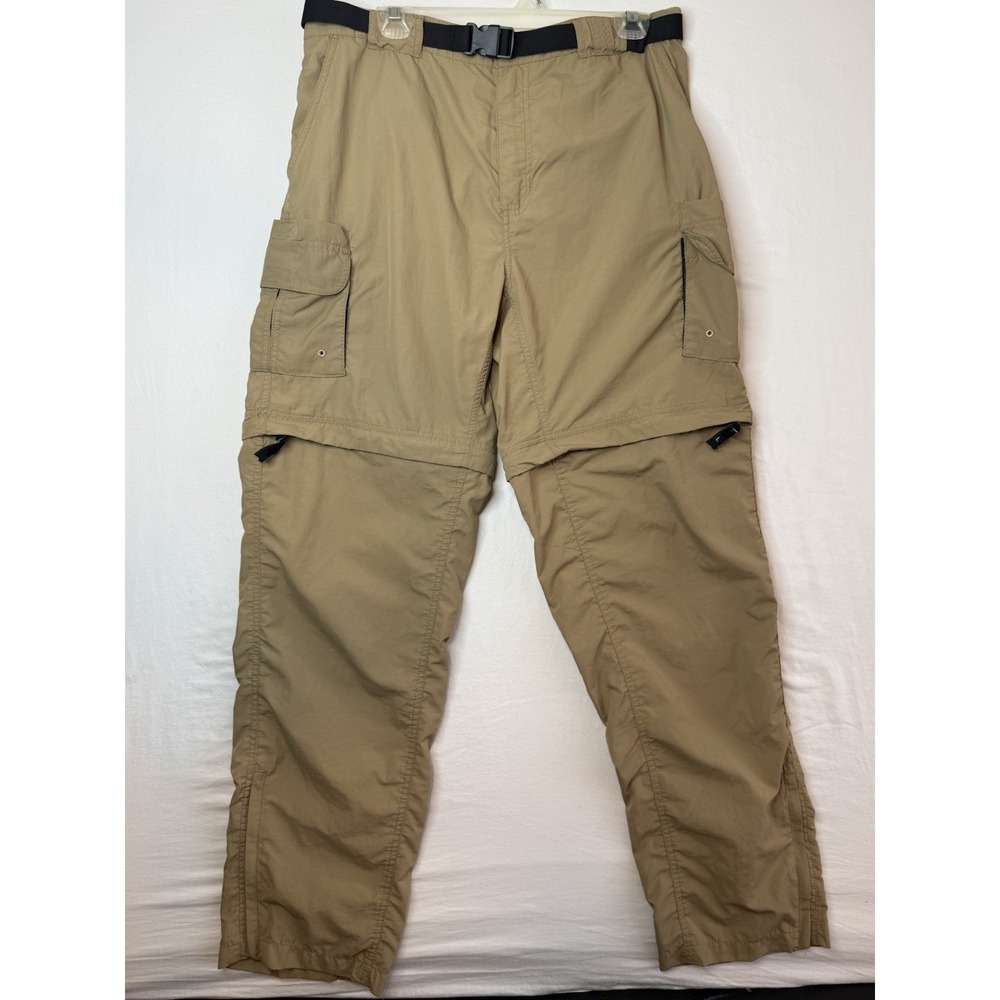 Magellan Outdoors Fish Gear Men's Zip-Off Cargo Pants Water Repellent Size L Tan